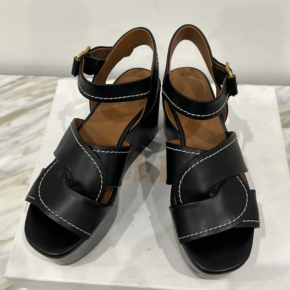 CHLOE ADIGE PEPE CORVETTE BLACK 35 1/2 5.5 - Picture 8 of 8